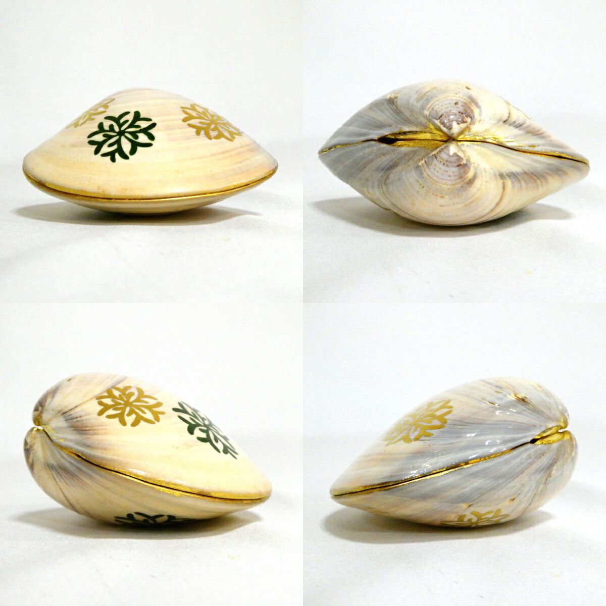 訳あり特価品！！】中村湖彩作 淡々斎好 海松絵 蛤香合 茶道具【中古