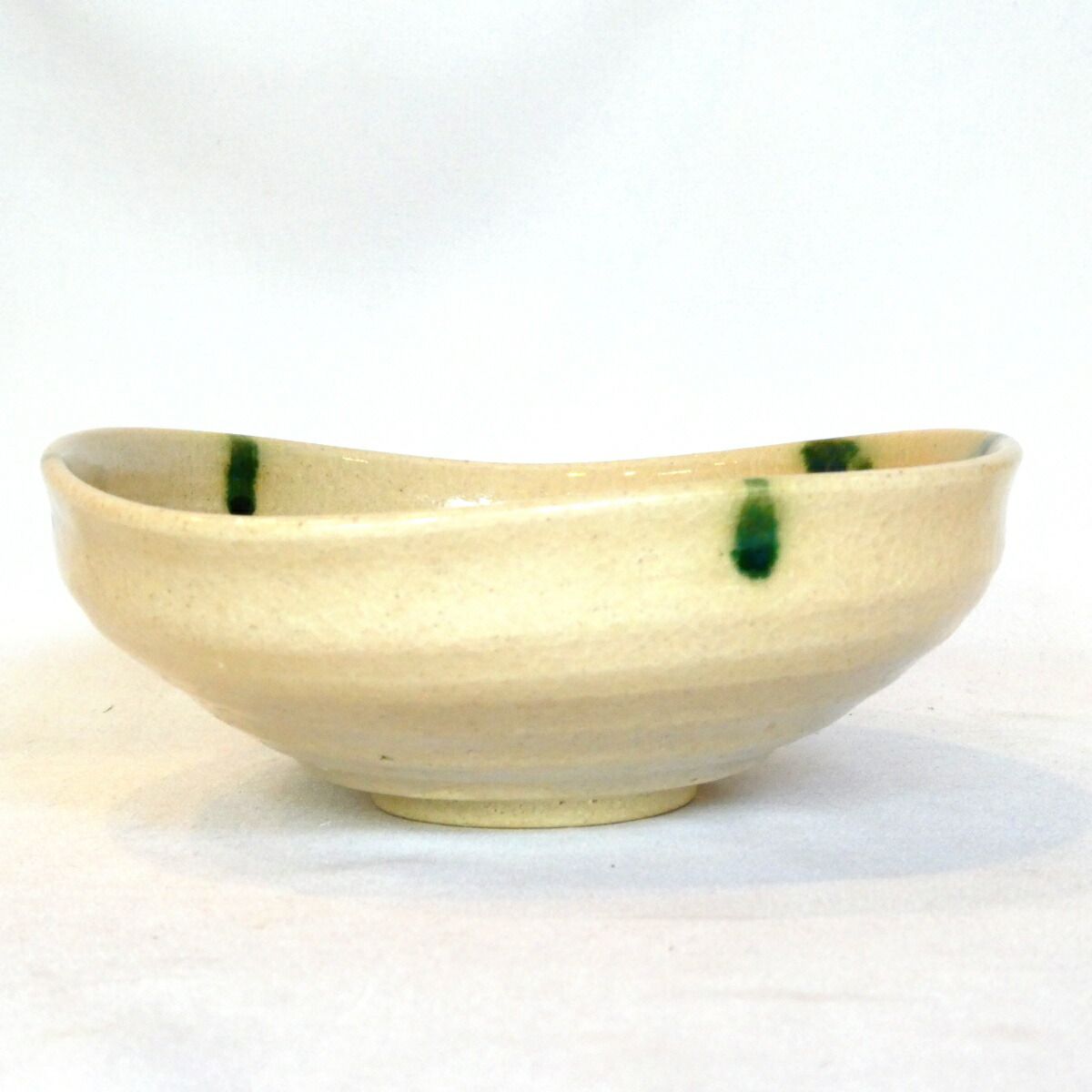 三右衛門◇祭り）美濃焼 大萱八坂窯 加藤弥右衛門作 弥七田織部 平茶碗