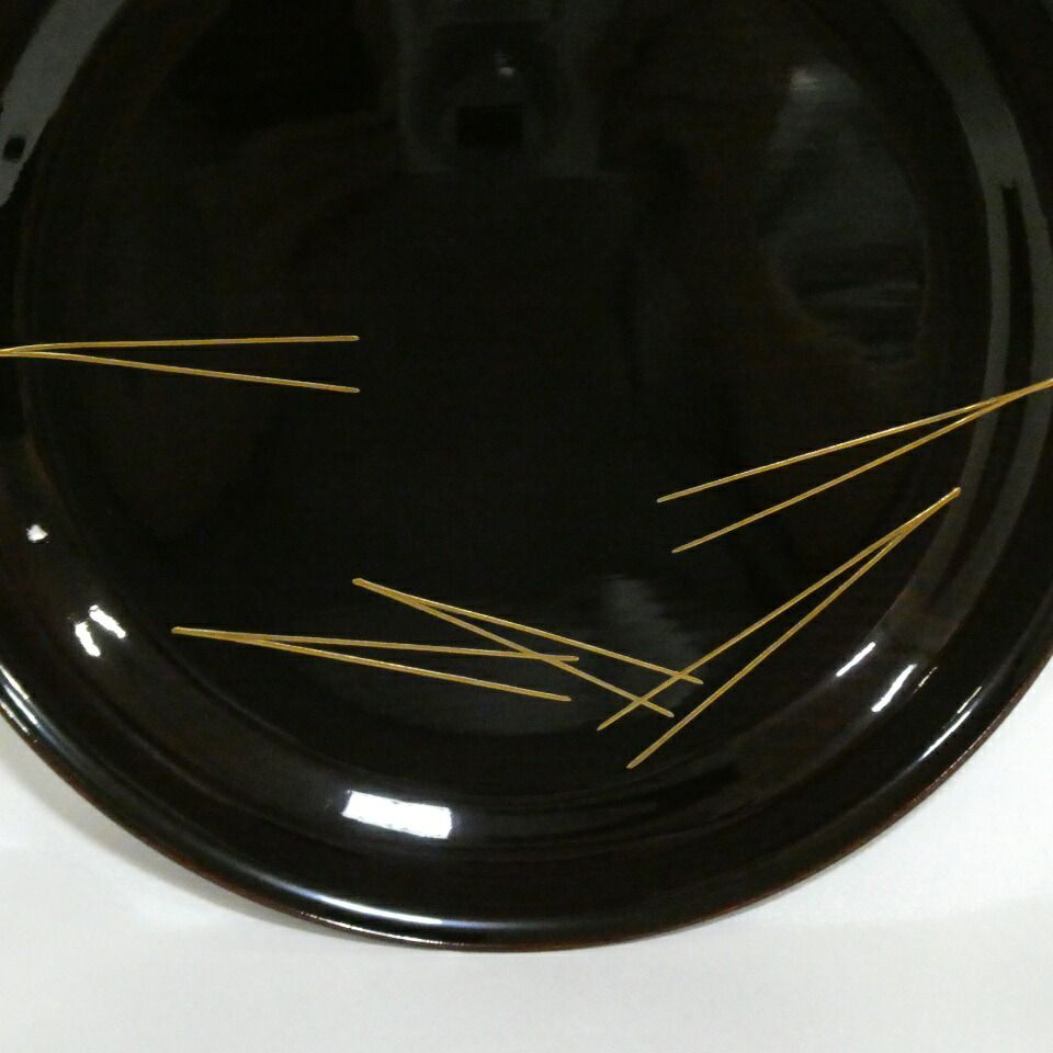 十一月の特売品）大阪漆匠 五代 川端近左作 松葉蒔絵 松ノ木溜 青海盆