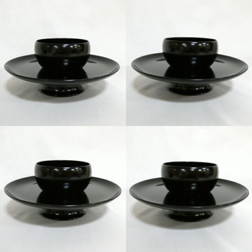 天目台セット】桶谷定一作 油滴 天目茶碗 銀覆輪 と 鈴木光入作 真塗