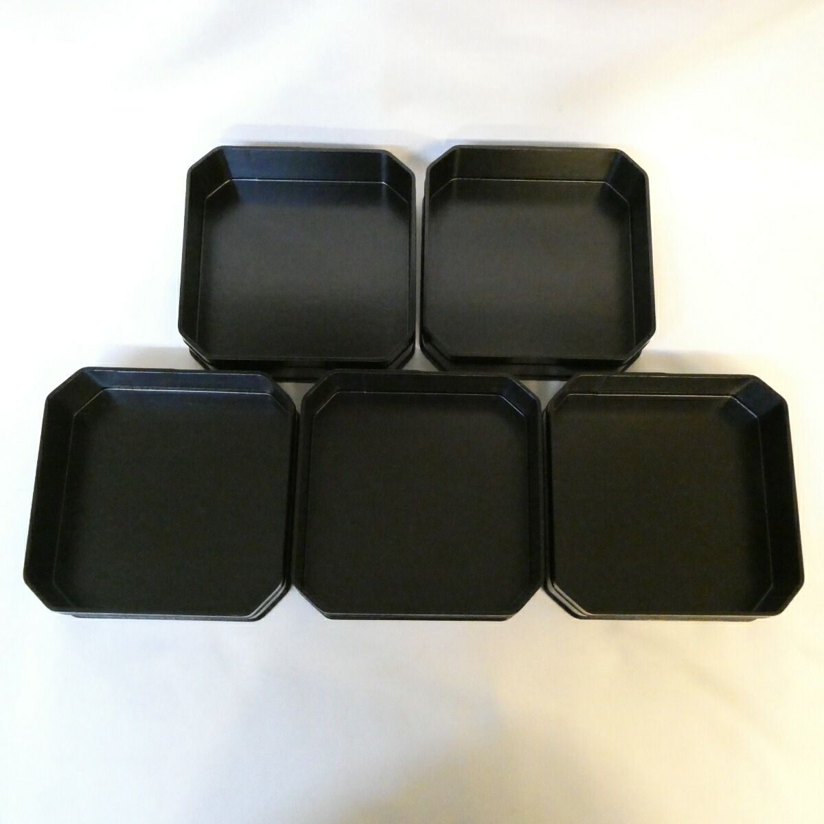 漆匠 鈴木表朔造 一閑塗縁高重 美品 共箱 茶道具 懐石 送料込 漆匠