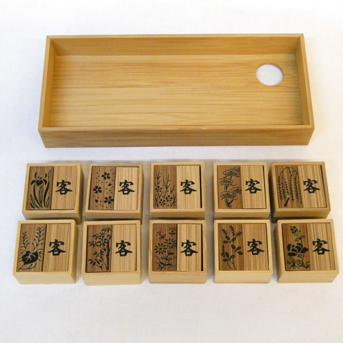 にこにこ 十種香札　煤竹　美品　茶道具　香道具 茶道具 七事式（しちじしき）用品 十種香札 白竹 上 竹憲 ○写真は