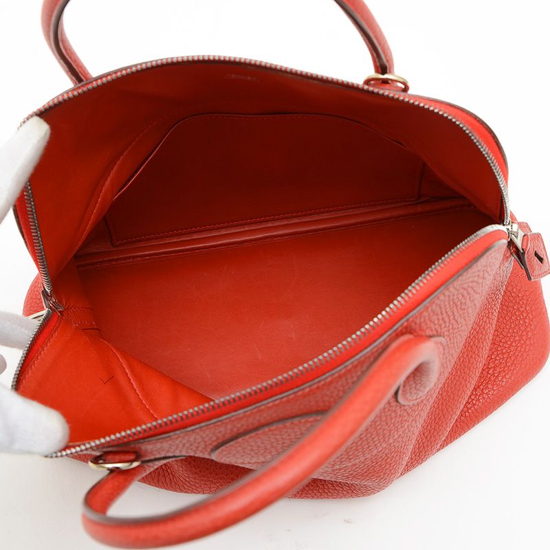 エルメス ボリード31 トリヨン ルージュガランス シルバー金具 □B刻印