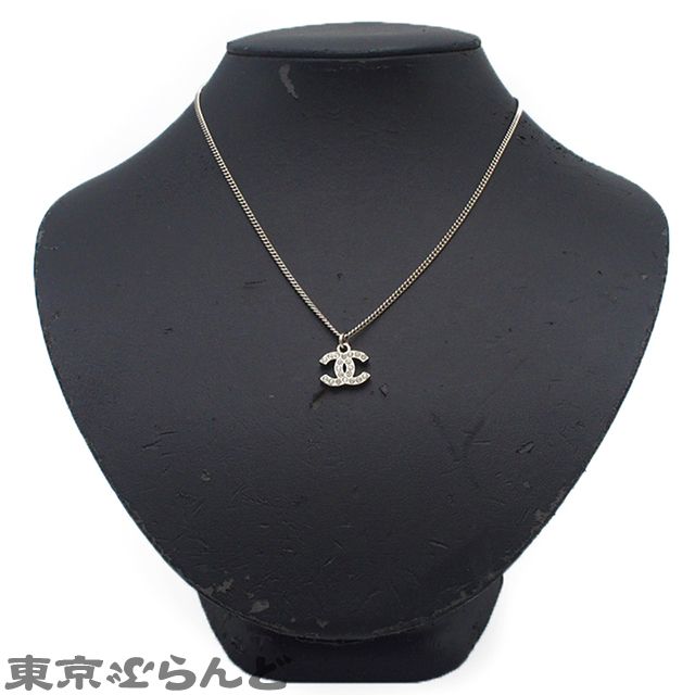 シャネル CHANEL ネックレス シルバー メタル ラインストーン ココ