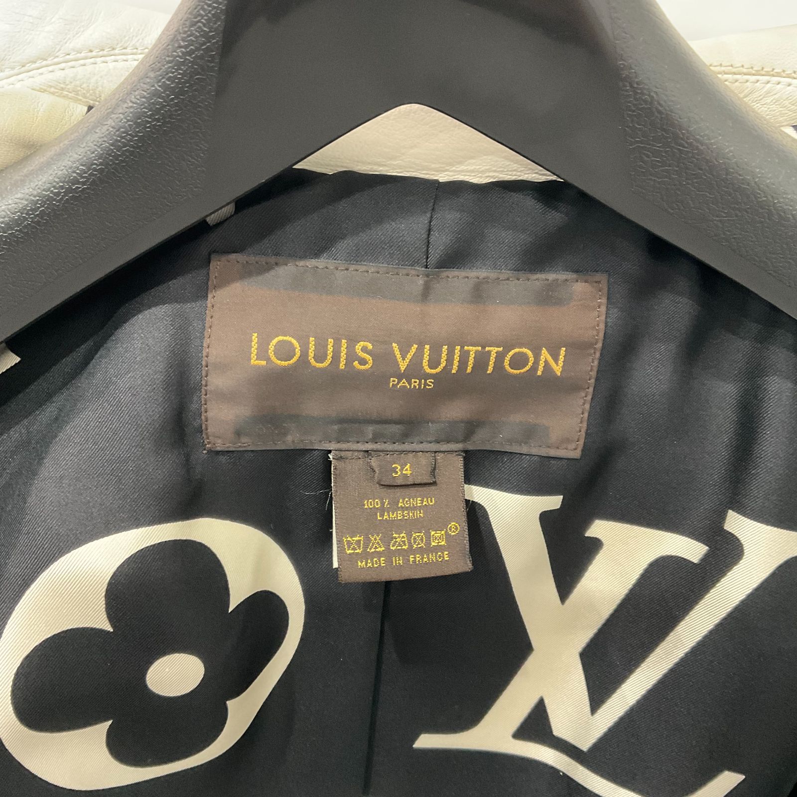 ルイヴィトン ラム レザー ジャケット ブルゾン 白 ＃34 D25034370