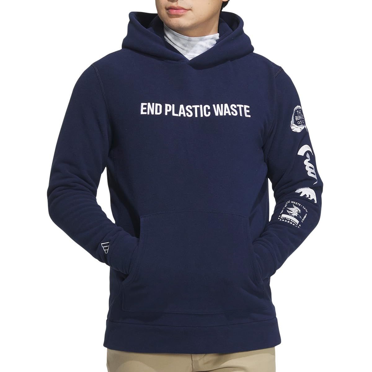 アディダスゴルフ] ゴルフフーディー EPW グラフィック フリース 長袖フーディー メンズ カレッジネイビー／ブラック  [カレッジネイビー／ブラック] [L] アディダス 【ゴルフ】Frost Guard 保温 パデットコンビネーション 撥水 長袖フーディー -  ブラック | アディダス ...