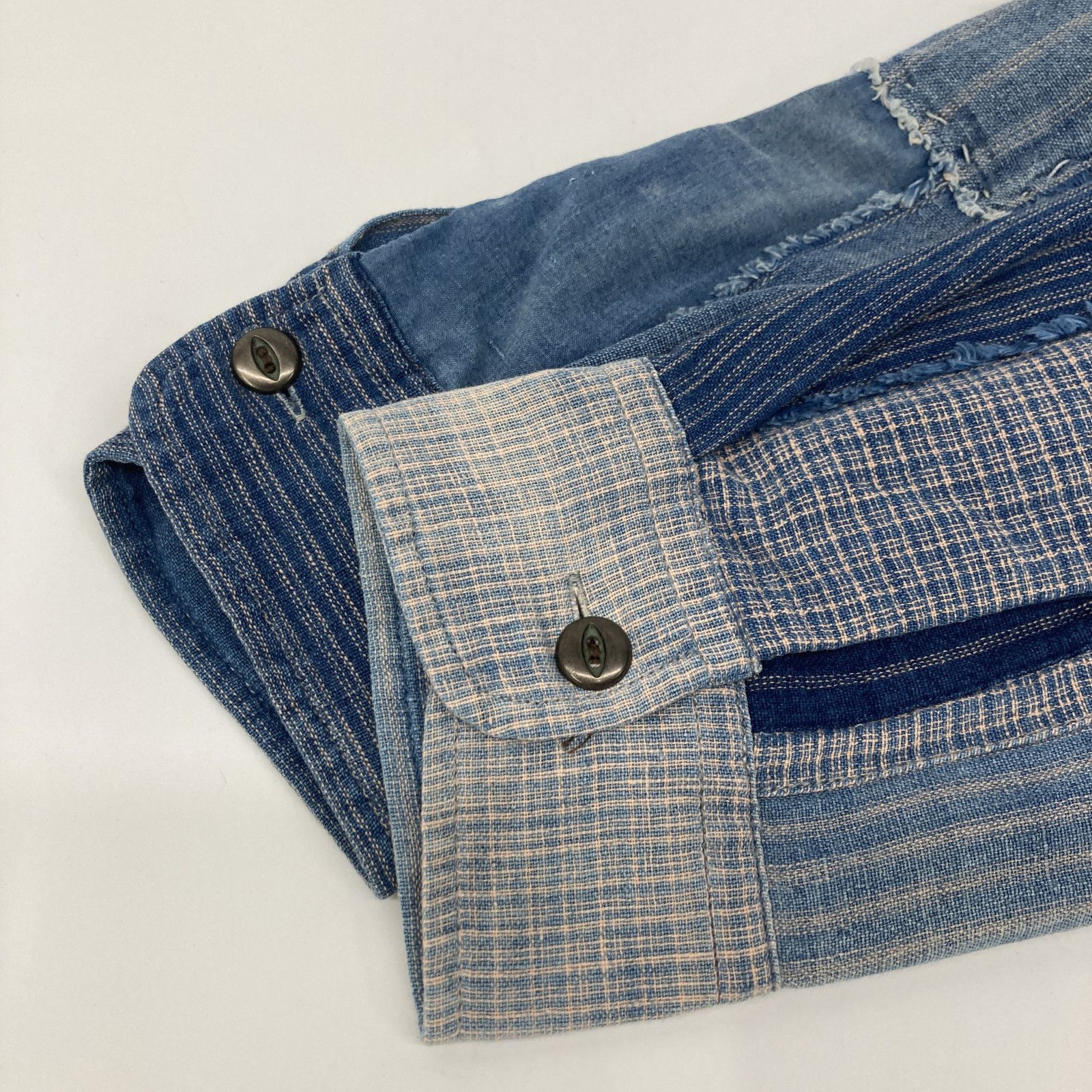 RRL ダブルアールエル ﾘﾐﾃｯﾄﾞｴﾃﾞｨｼｮﾝ ﾌﾞﾙｰ×ｲﾝﾃﾞｨｺﾞ ﾊﾟｯﾁﾜｰｸ ﾃﾞﾆﾑ刺し子