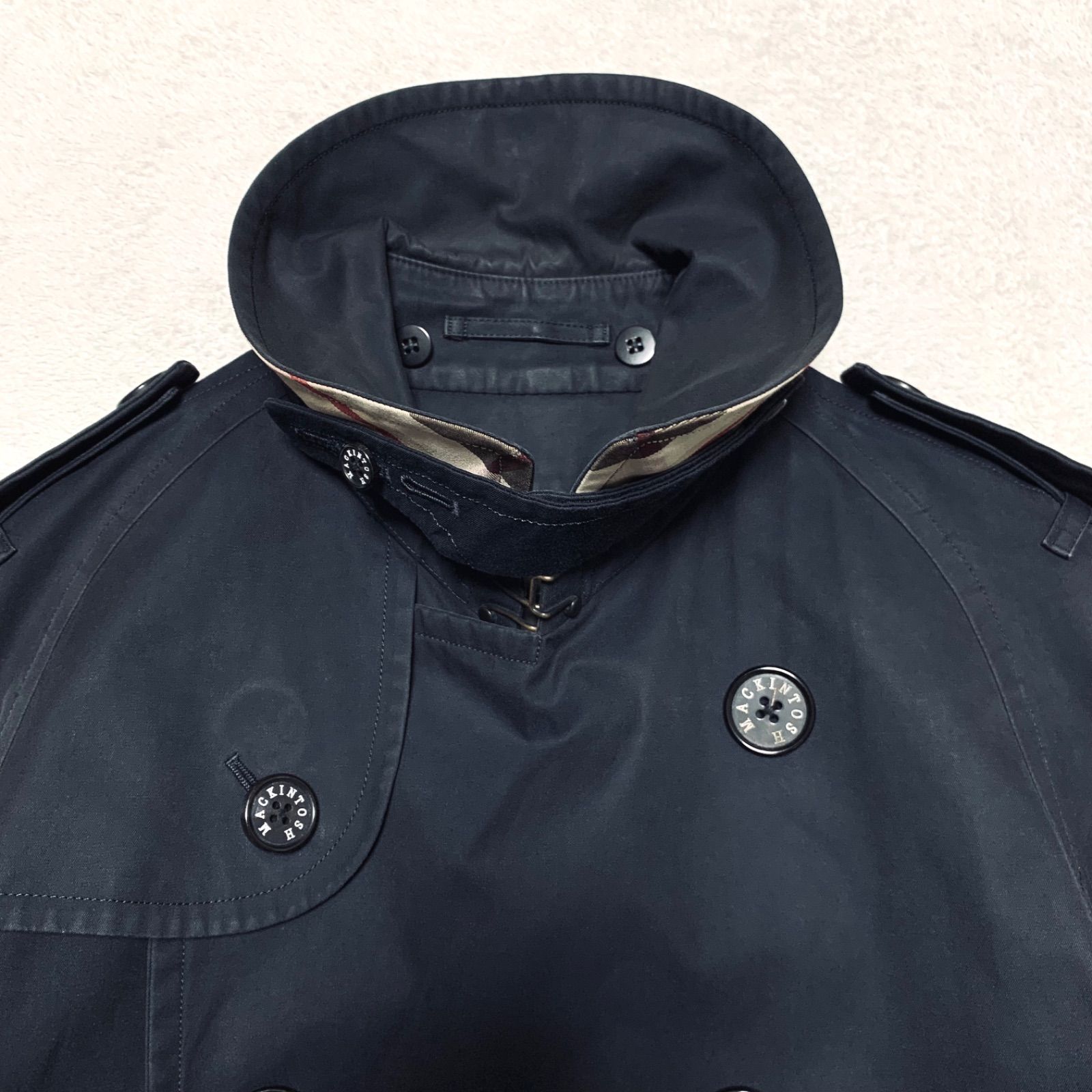 マッキントッシュロンドン　トレンチ　ライナー　ネイビー　山陽商会　42(XL) MACKINTOSH LONDON トレンチコート ダブルブレスト ウールライナー付