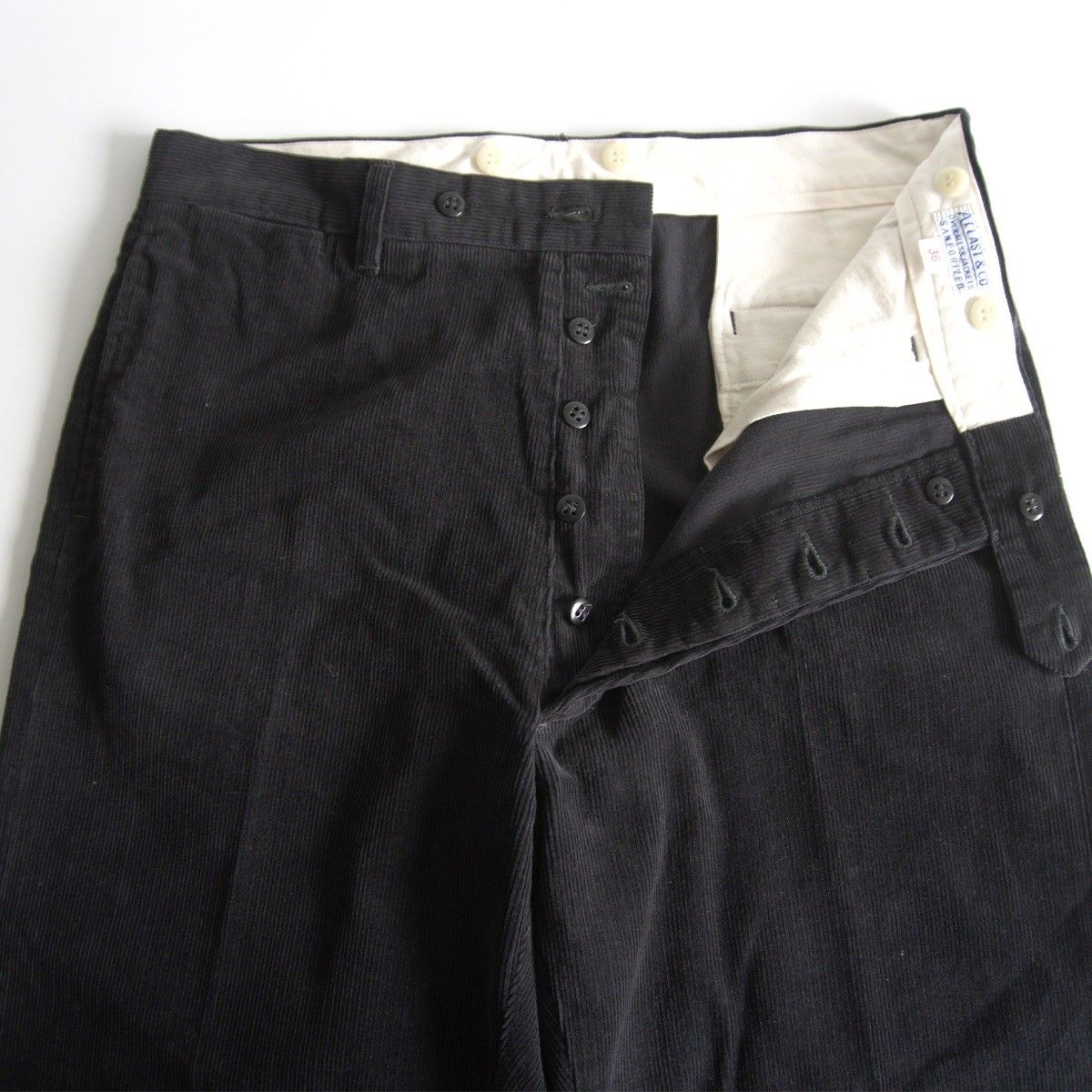 美品】ATLAST&CO【コーデュロイ トラウザー】36 ブラック アットラスト