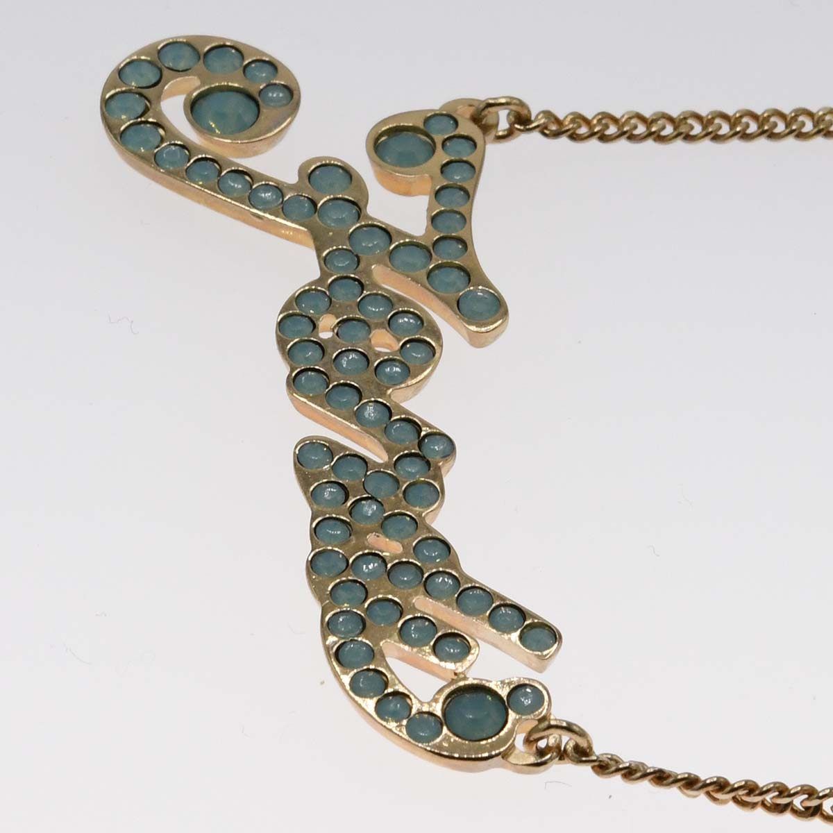 FENDI フェンディ ネックレス ラインストーン 約8g ゴールドカラー