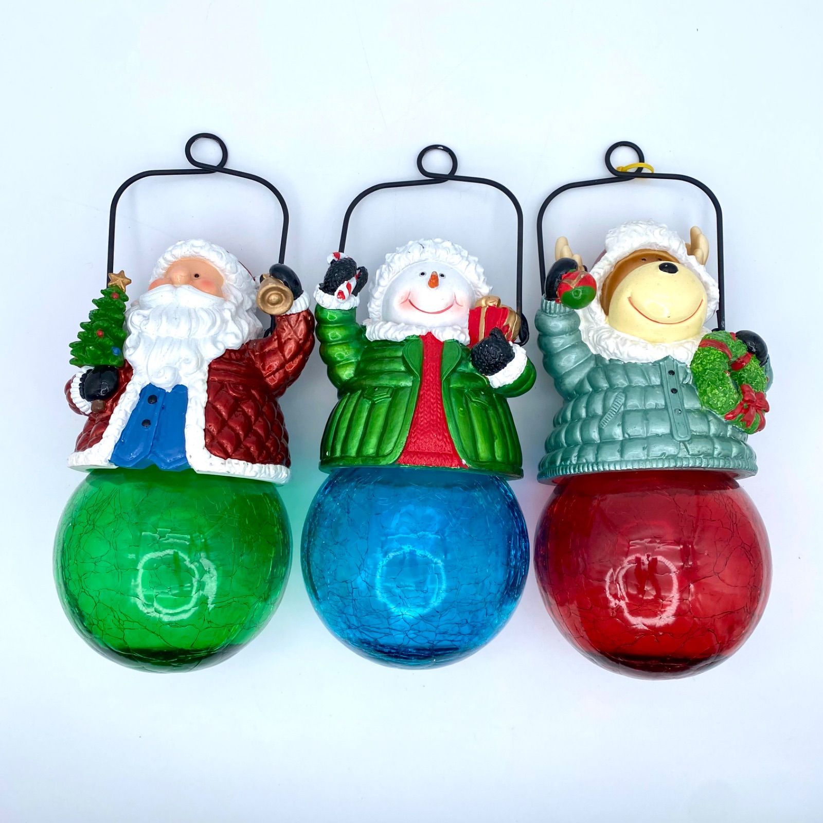 クリスマス ソーラーライト スティック型 3個セット サンタクロース