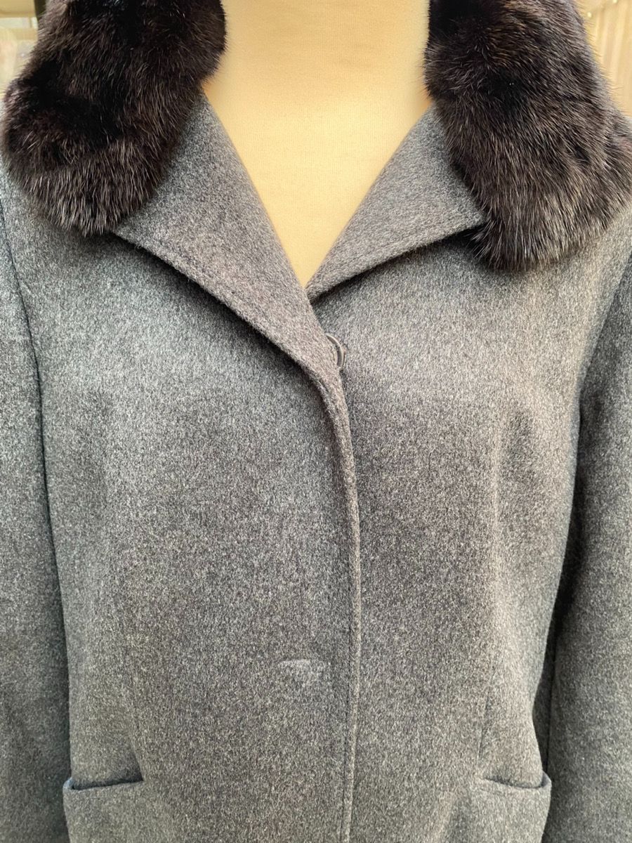 美品 Leilian レリアン ミンクファー カシミヤ100% コート 11 11952-095☆ 極美品 Leilian レリアン カシミヤ100% ロングコート