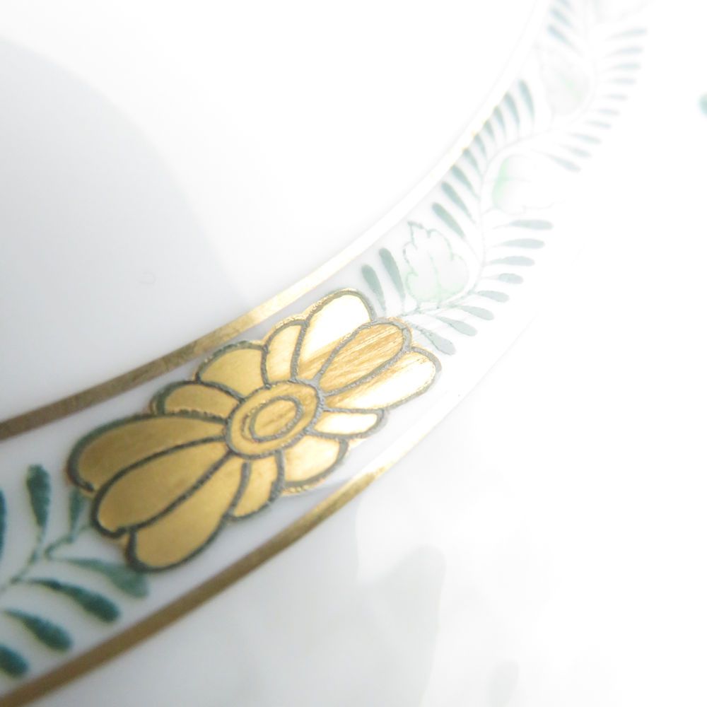 美品 Herend ヘレンド アポニーグリーン AV 中皿 2枚 ペア 19cm