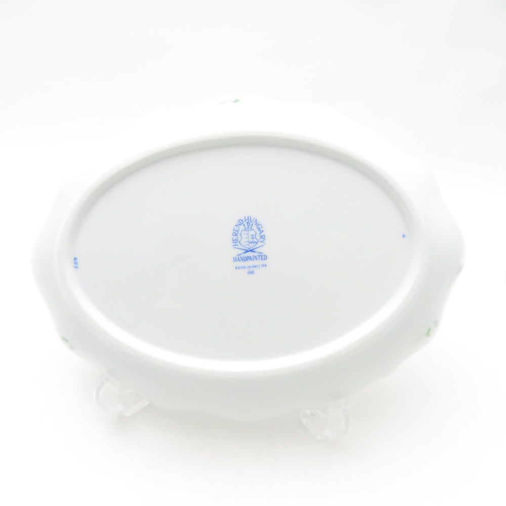 美品 Herend ヘレンド アポニーグリーン AV ファンシーディッシュ 20cm