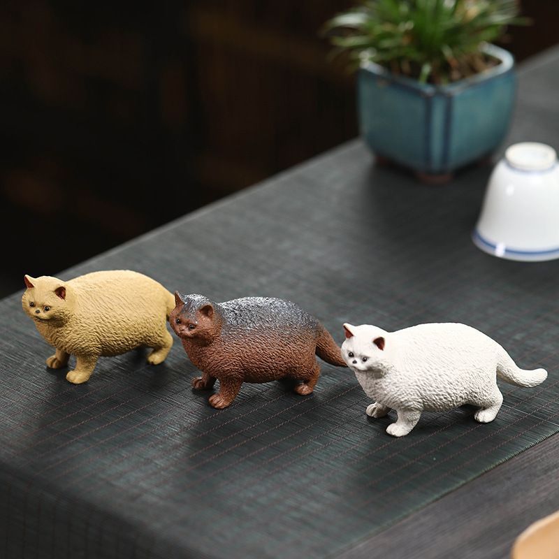 置物 オブジェ ガーデンオーナメント コロコロしているネコ ねこ 猫 3