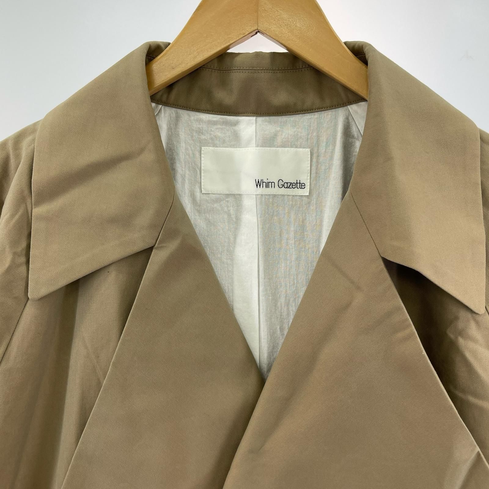 Whim Gazette ウィムガゼット ボタンレス ロングコート sizeF/ベージュ