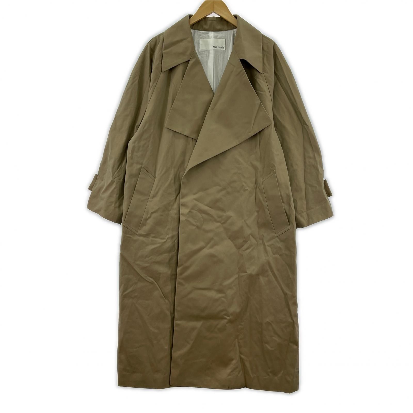 Whim Gazette ウィムガゼット ボタンレス ロングコート sizeF/ベージュ