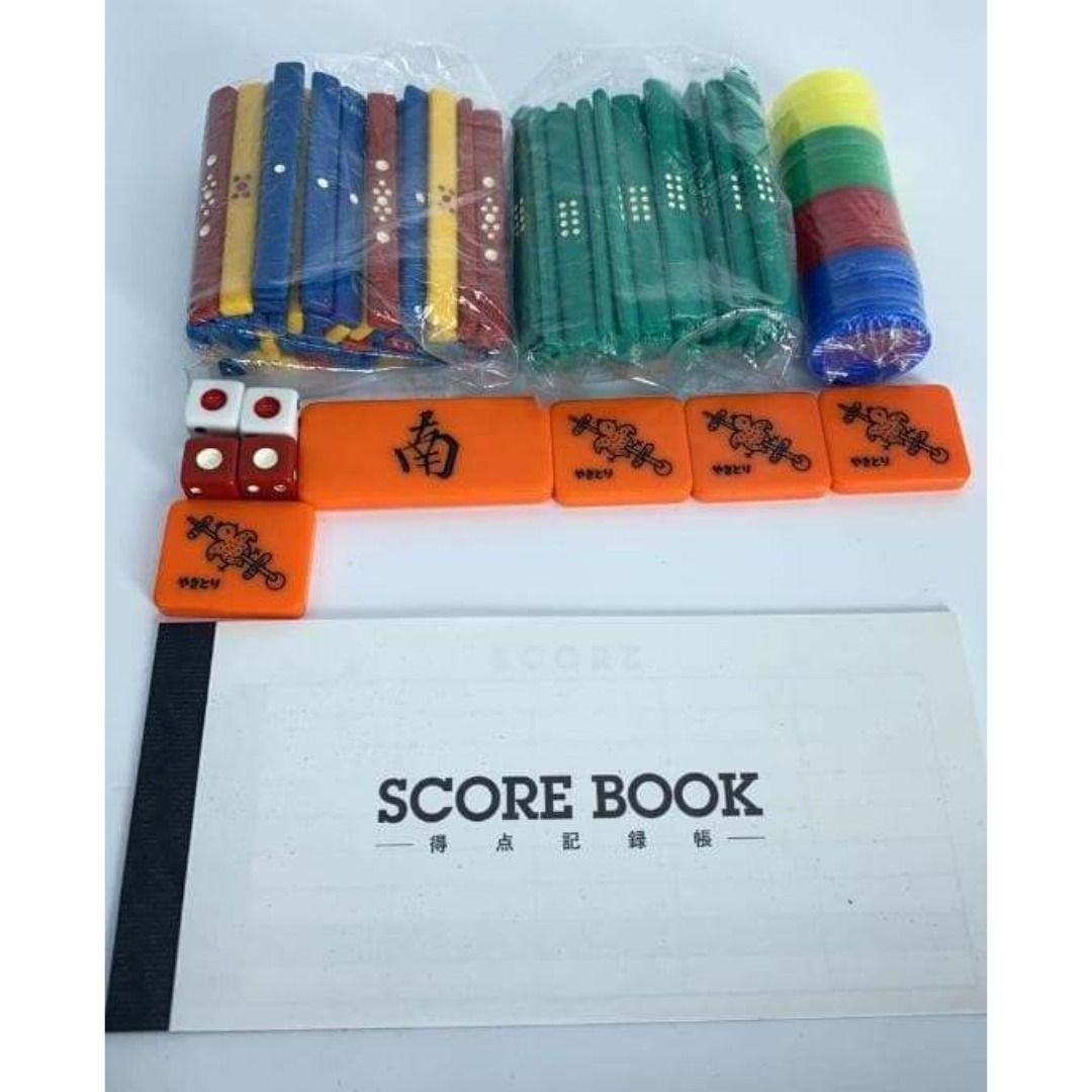 麻雀セット 麻雀牌一式 アルミケース付 フル装備 点棒チップ付 中古