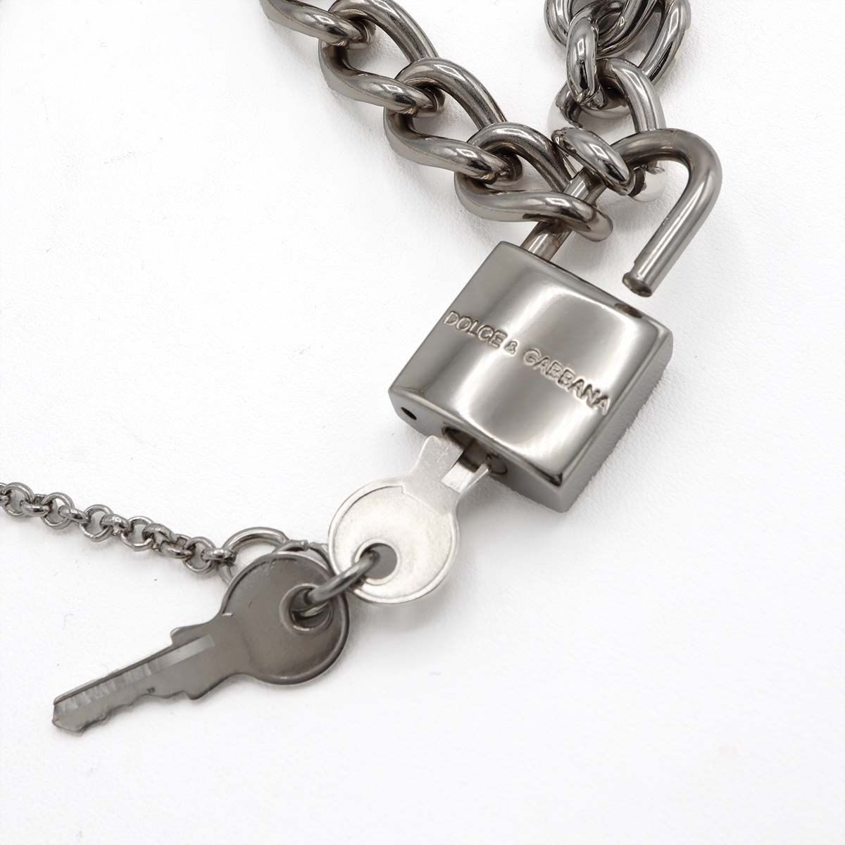 DOLCE & GABBANA ウォレットチェーン シルバー DOLCE&GABBANA ドルチェ＆ガッバーナ ウォレットチェーン 南京錠 DG
