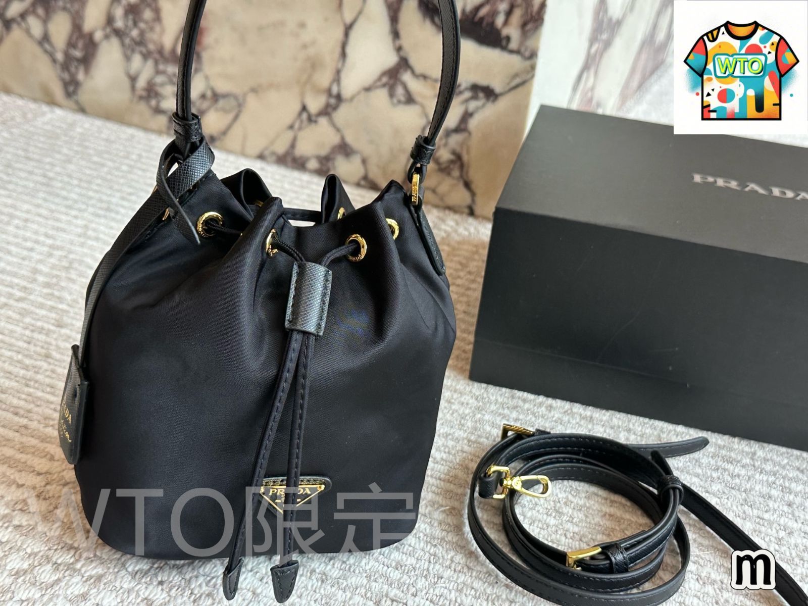 今日特価】Prada プラダ ナイロンバケットバッグ新シリーズ コンパクト