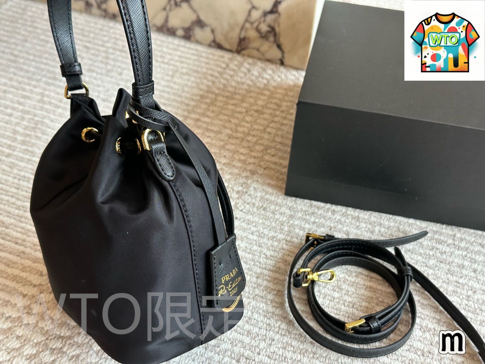 今日特価】Prada プラダ ナイロンバケットバッグ新シリーズ コンパクト