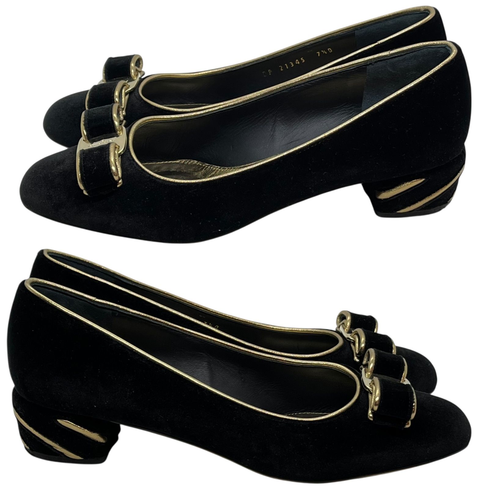 【未使用】フェラガモ ヴァラリボン パンプス ゴールド金具 サイズ6.5 管2511-270】Salvatore Ferragamo サルヴァトーレフェラガモ ヴァラ