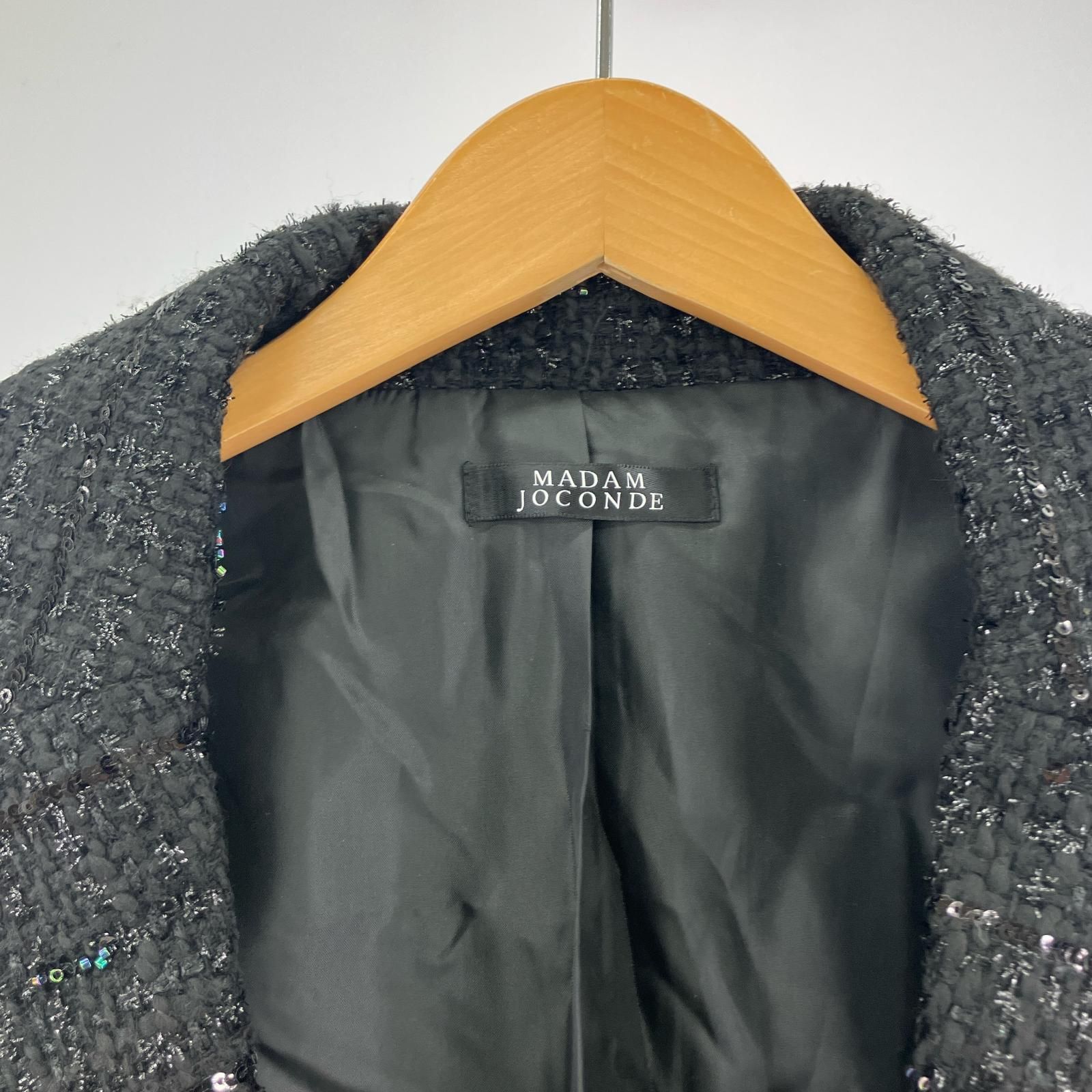 美品 MADAM JOCONDE マダム ジョコンダ タグ付き ビーズ ツイード