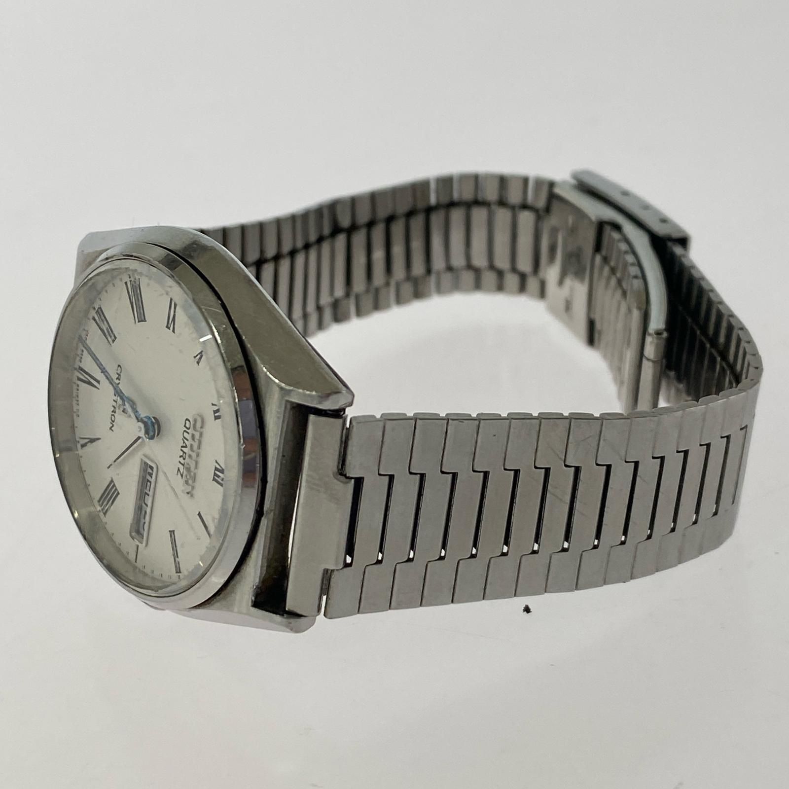 CITIZEN シチズン 4-850751 CRYSTORON腕時計/ホワイト×シルバー