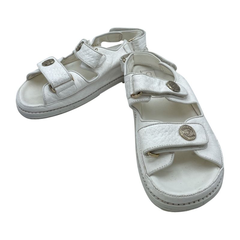 CHANEL スポーツサンダル　レザー37 激レア CHANEL スポーツサンダル レザー 37 激レア