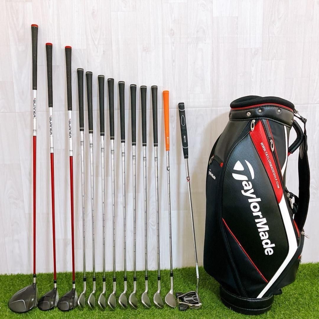 豪華13本 テーラーメイド バーナー メンズゴルフセット 初心者 入門 右