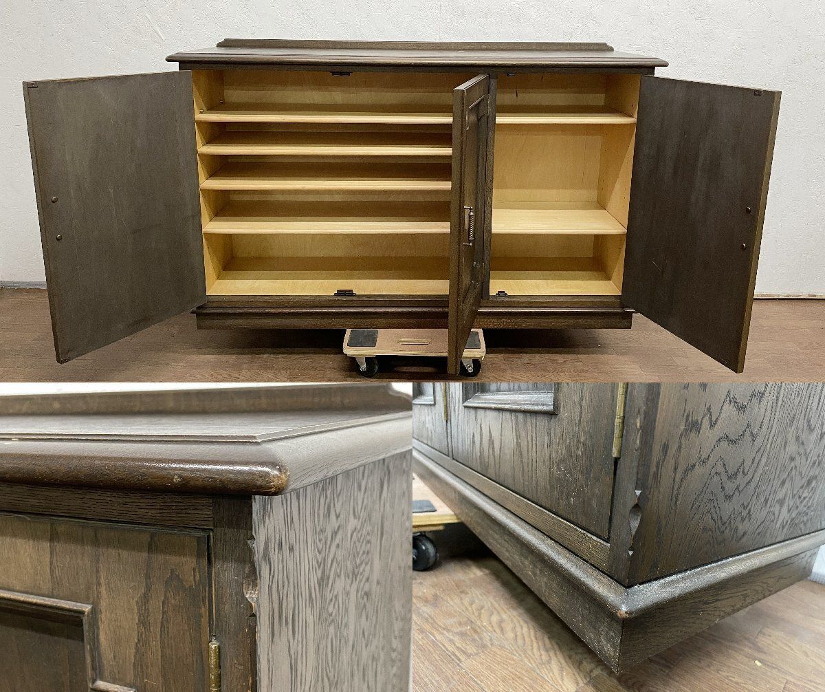 EHK63 永田良介商店 電話台 ナラ材(オーク材) 神戸洋家具 キャビネット EHK63 永田良介商店 電話台 ナラ材(オーク材) 神戸洋家具 キャビネット