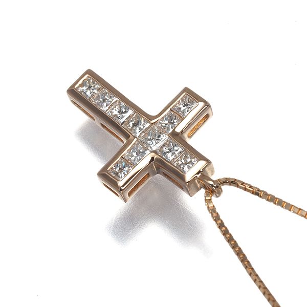 ゆきざき ネックレス ダイヤ ダイヤモンド 0.50ct リッチクロス K18PG