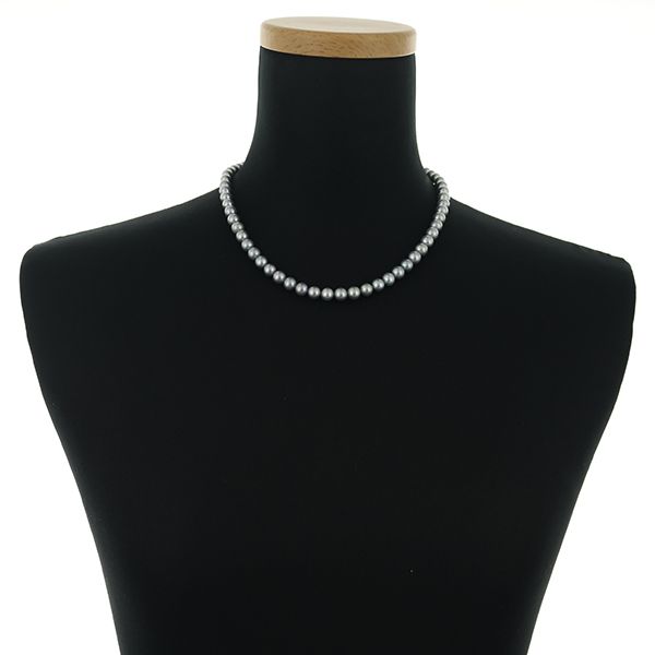 TASAKI グレー パール ネックレス TASAKI タサキ グレーパール ネックレス 43cm 真珠 8.0~8.5mm シルバー