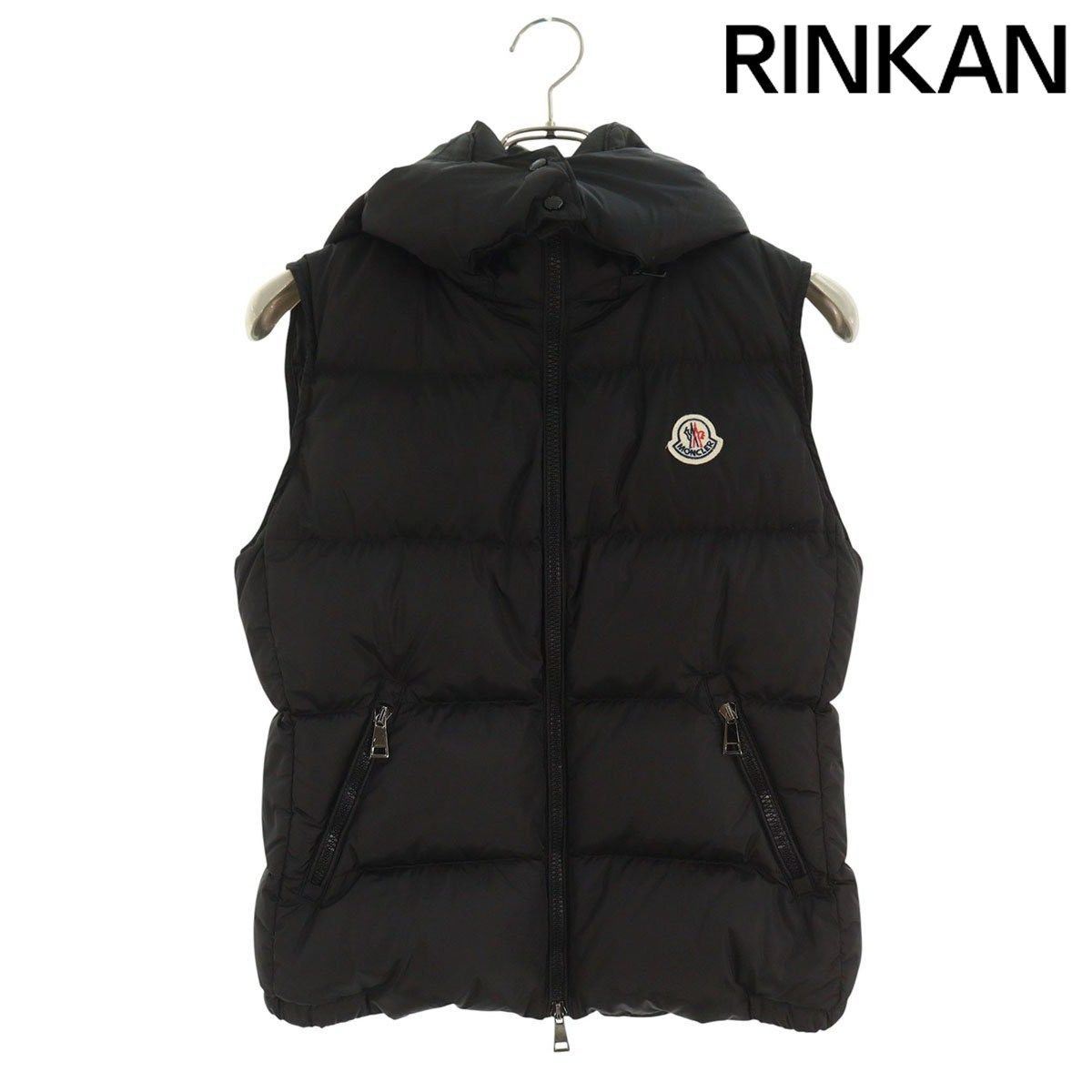 モンクレール GALLINULE フード付きロゴパッチダウンベスト レディース