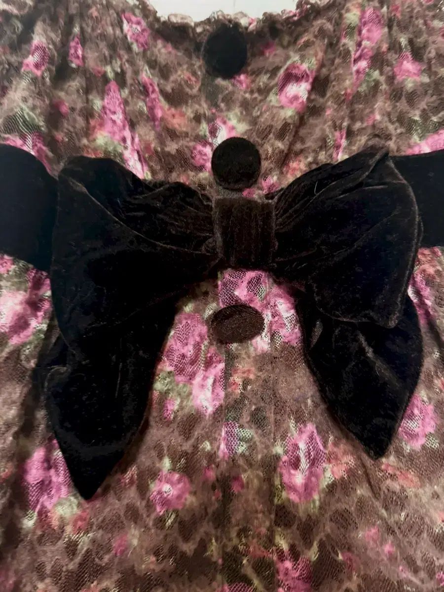 リズリサ チョコ フローラル リボン レース ワンピース キュロット 姫