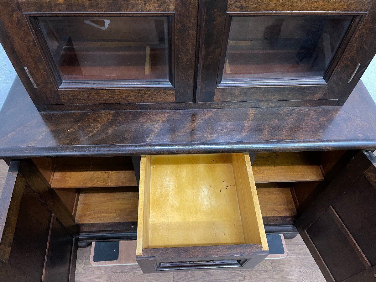 松本民芸家具　カップボード　食器棚　キャビネット　ミズメザクラ　美品 ○松本民芸家具 310型食器棚 カップボード 収納家具 キャビネット