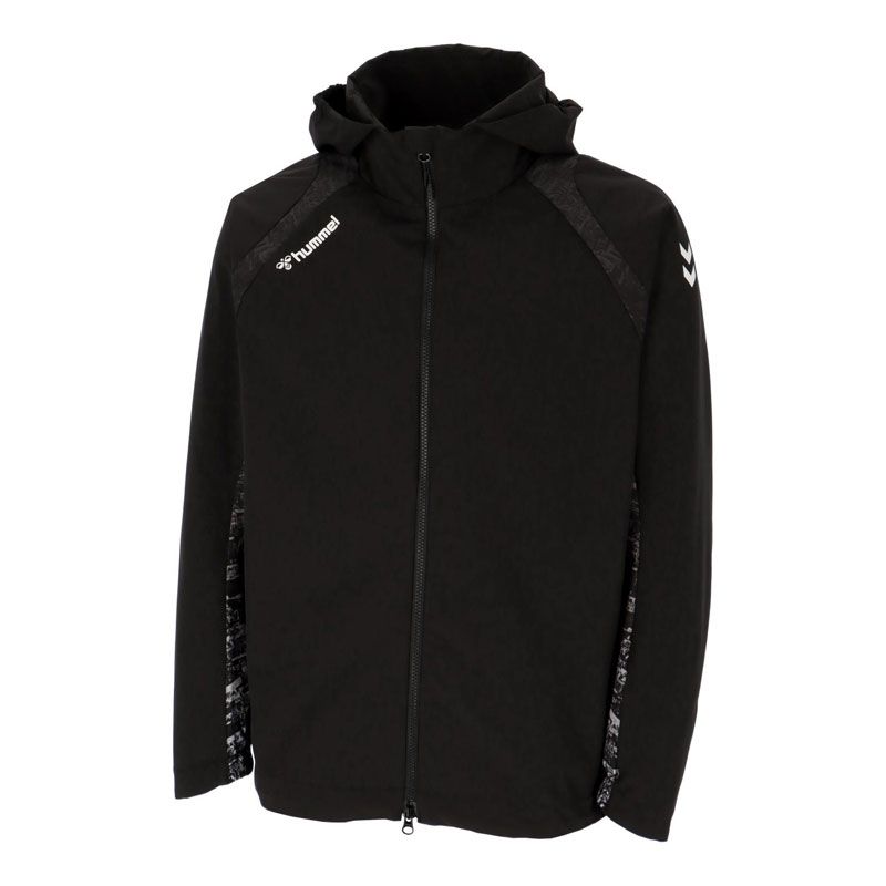 hummel(ヒュンメル) ウーブンフーディー サッカー ウェア ウィンドブレーカーシャツ HAW2191、(90)ブラック