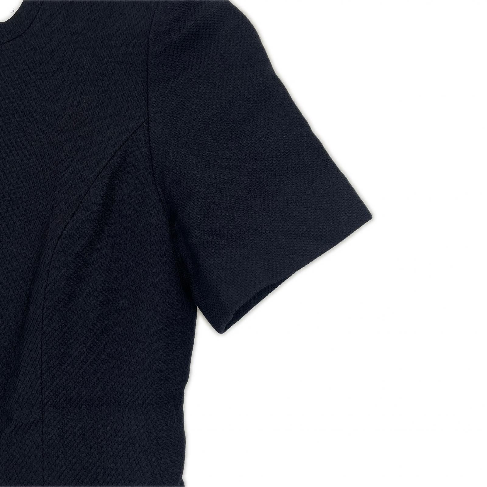 美品 courreges クレージュ 無地 春夏 SS ワンピース ウール ブラック