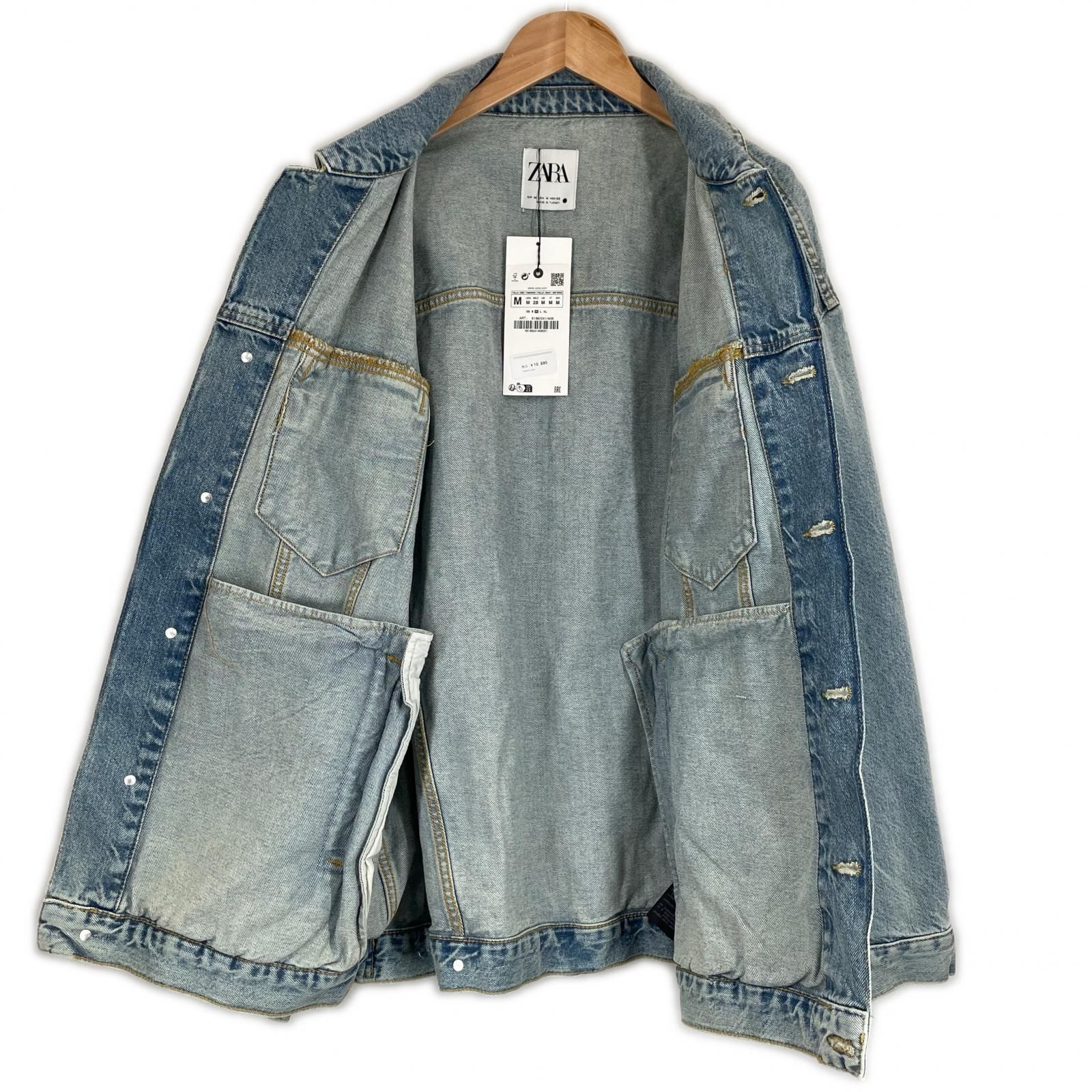未使用品 ZARA ザラ 無地 秋冬 AW デニムジャケット コットン ブルー 