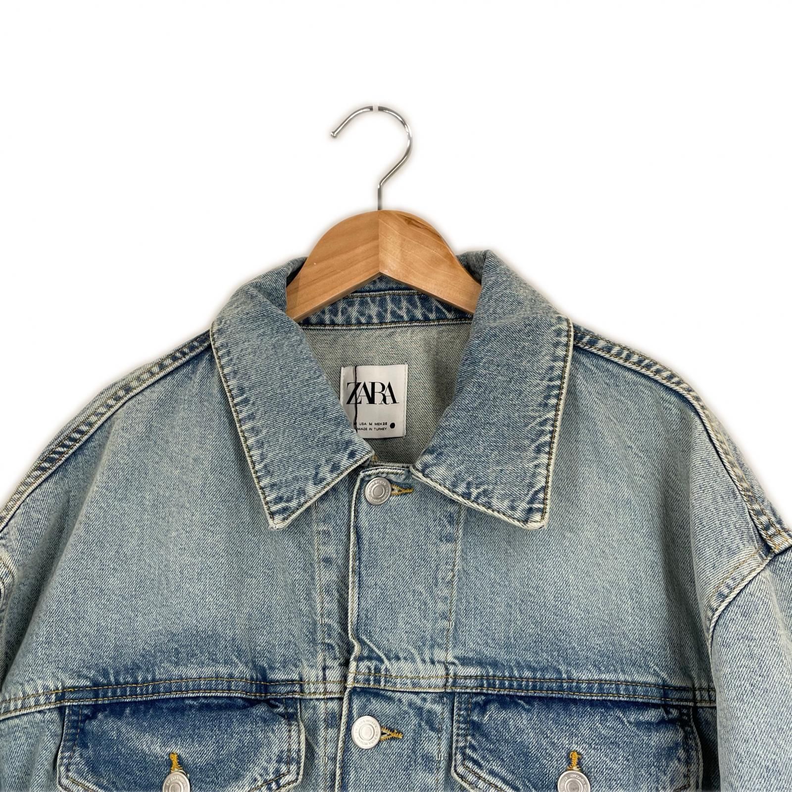 未使用品 ZARA ザラ 無地 秋冬 AW デニムジャケット コットン ブルー 