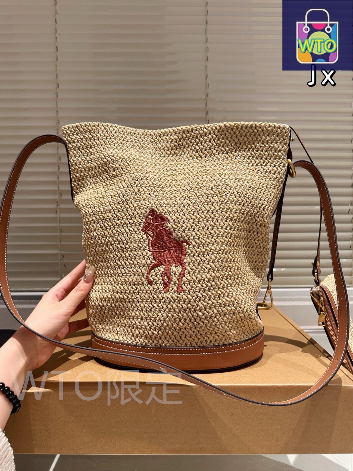 【新品未使用】Lauren Ralph Lauren ラフィアバッグ 今日特価】Ralph Lauren ラルフローレン 新作 ラフィアバッグ 大容量で
