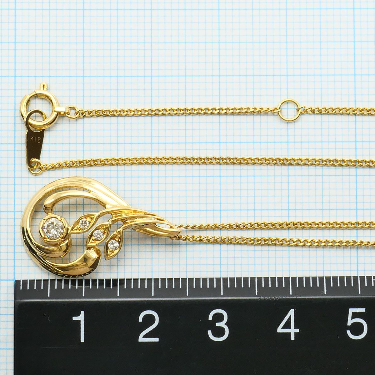 K18YG ネックレス ダイヤモンド 鑑別書 総重量約4.6g 約40cm - メルカリ