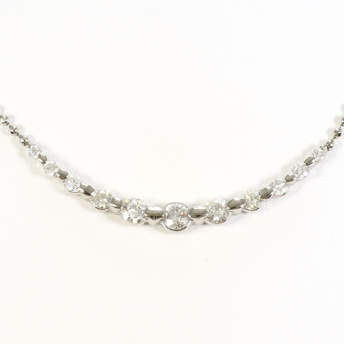 PT850/プラチナ ネックレス ダイヤモンド 1.00ct 鑑別書 総重量約6.7g