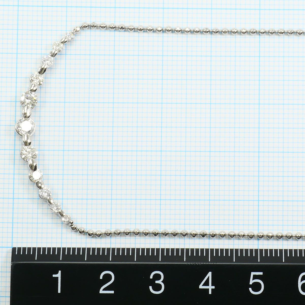 PT850/プラチナ ネックレス ダイヤモンド 1.00ct 鑑別書 総重量約6.7g