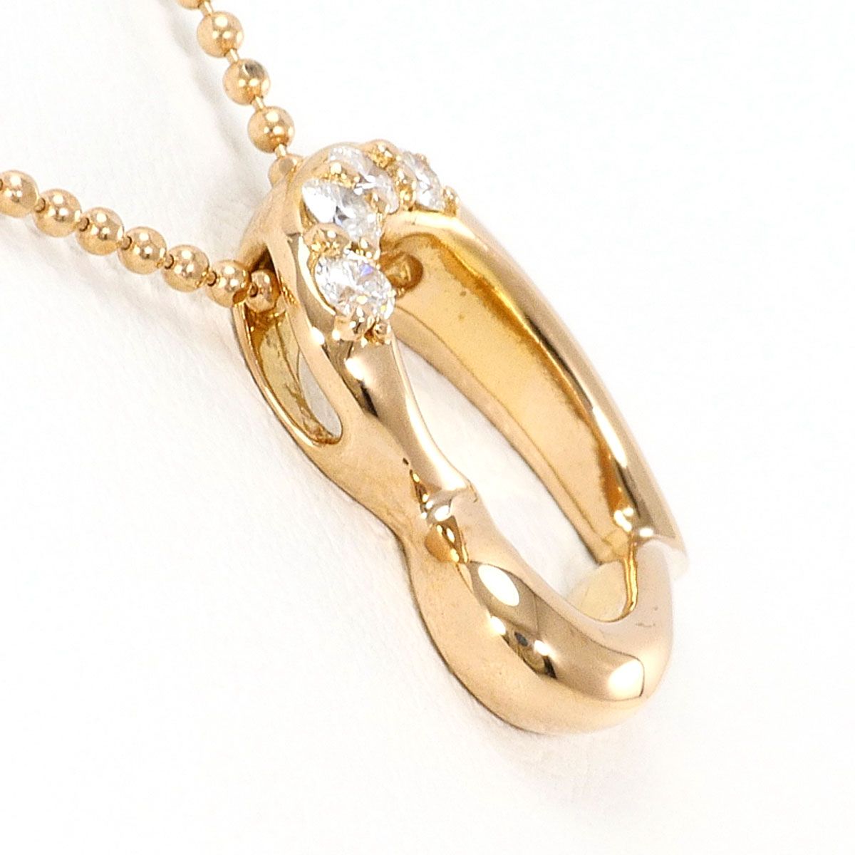 K18PG ネックレス ダイヤモンド 0.10ct 鑑別書 総重量約3.5g 約40cm