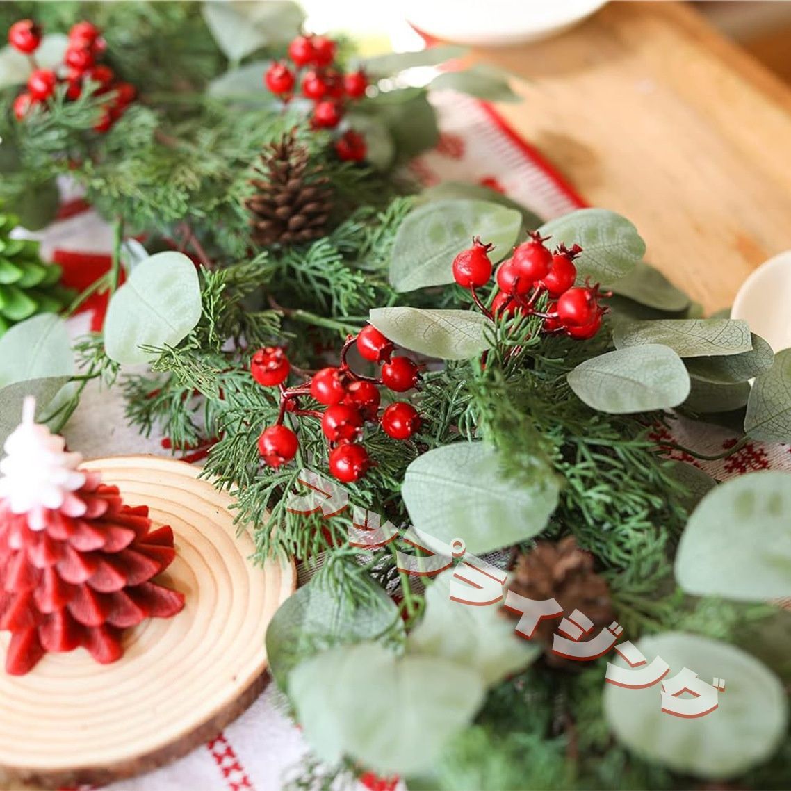 クリスマスの飾り クリスマス籐ガーランド Amazon.co.jp: クリスマス 飾り ガーランド 籐 270cm 260枝数 大きい