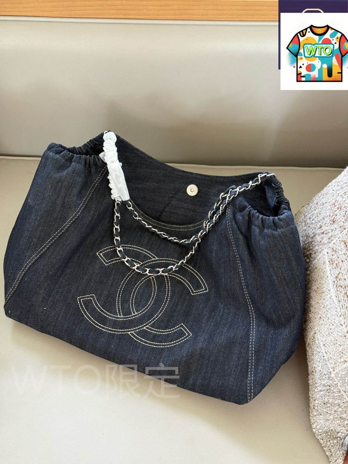 今日特価】Chanel シャネル ヴィンテージ デニム ショッピングバッグ