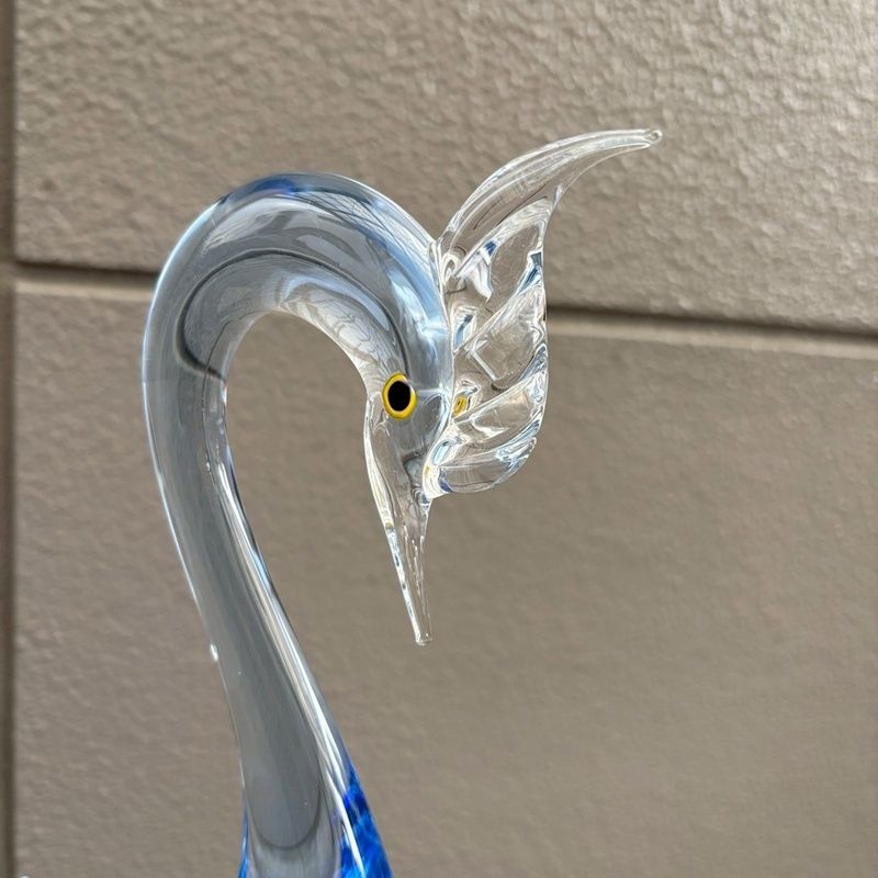 レトロ 鳥 高さ40cm ガラス 置物 インテリア オブジェ ガラス細工 トリ