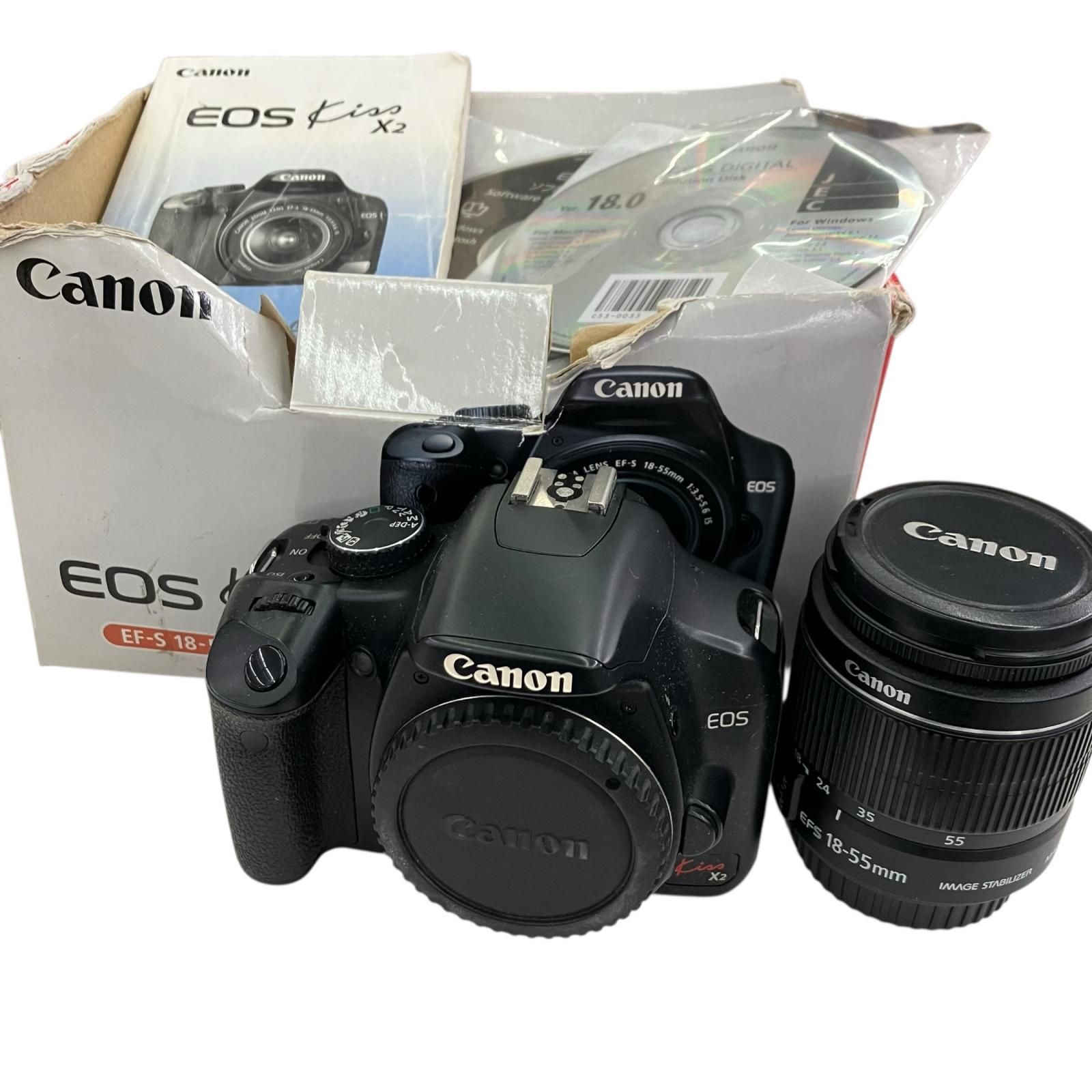 186000 通電確認のみ canon キャノン デジタル一眼 EOS Kiss x2 EF-S