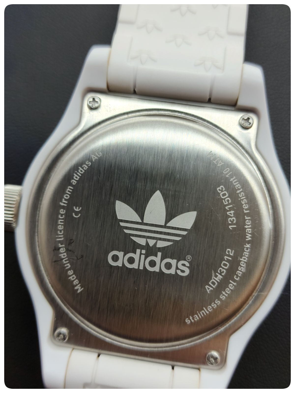電池交換済み】adidas アディダス ニューバーグ デイト ホワイト 